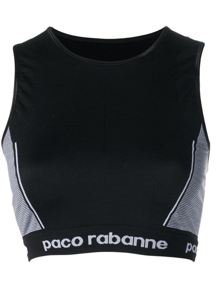 Paco Rabanne Cropped Sports Top - Black