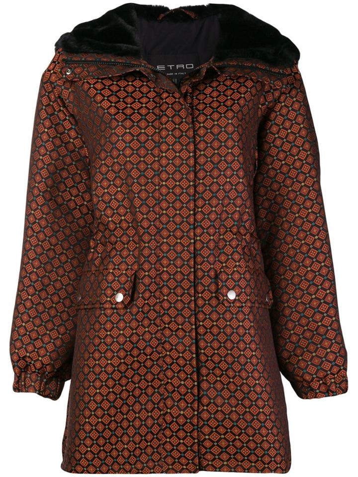 Etro Geometric Printed Coat - Black