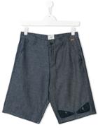Fendi Kids Bag Bugs-appliqué Denim Shorts - Blue