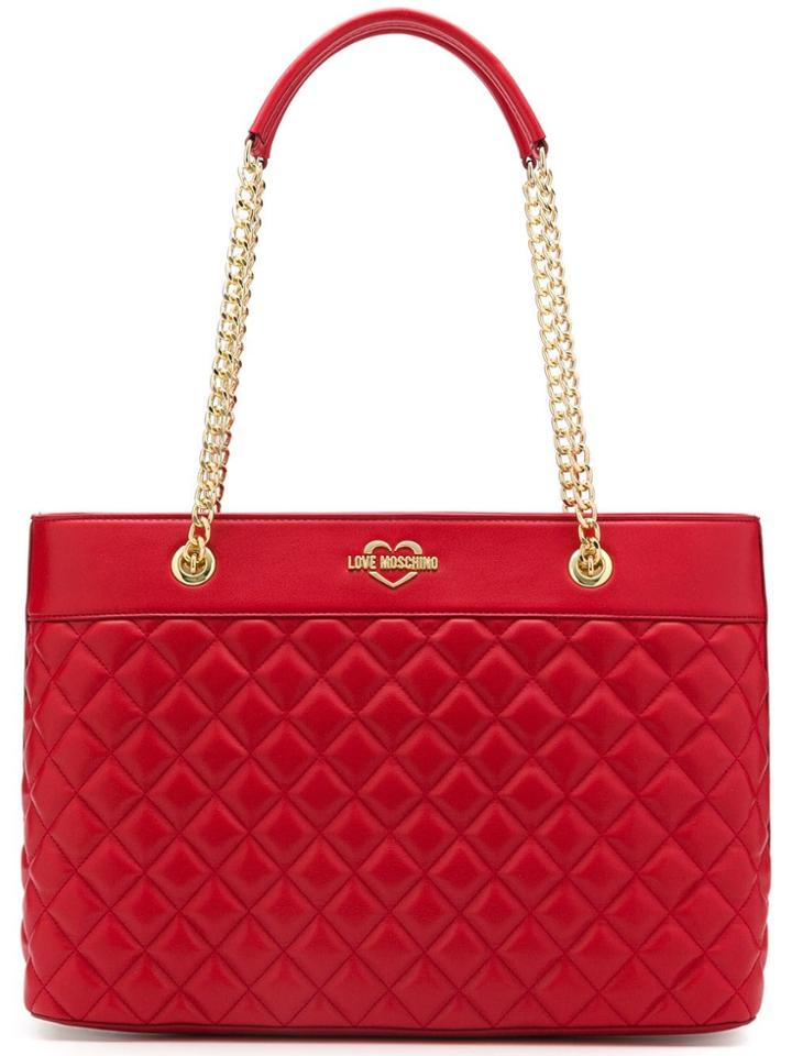 Love Moschino Diamond Quilted Shoulder Bag - Red