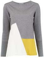 Mara Mac Contrasting Panelled Blouse - Grey