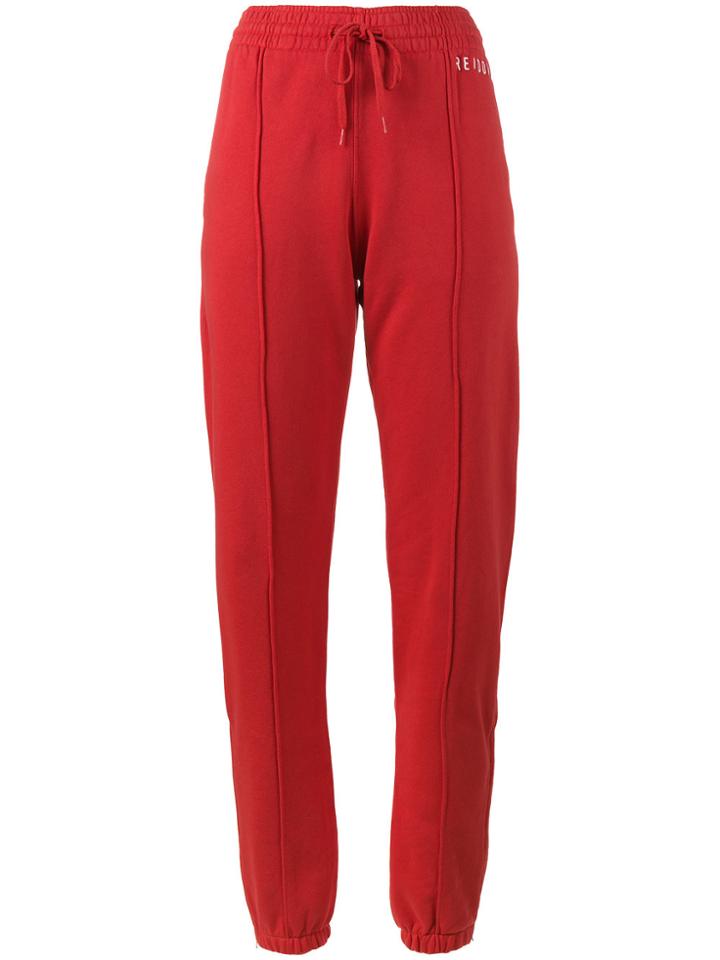 Re/done Red Logo Embroidered Trackpants