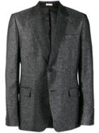 Alexander Mcqueen Glittered Tuxedo Jacket - Silver