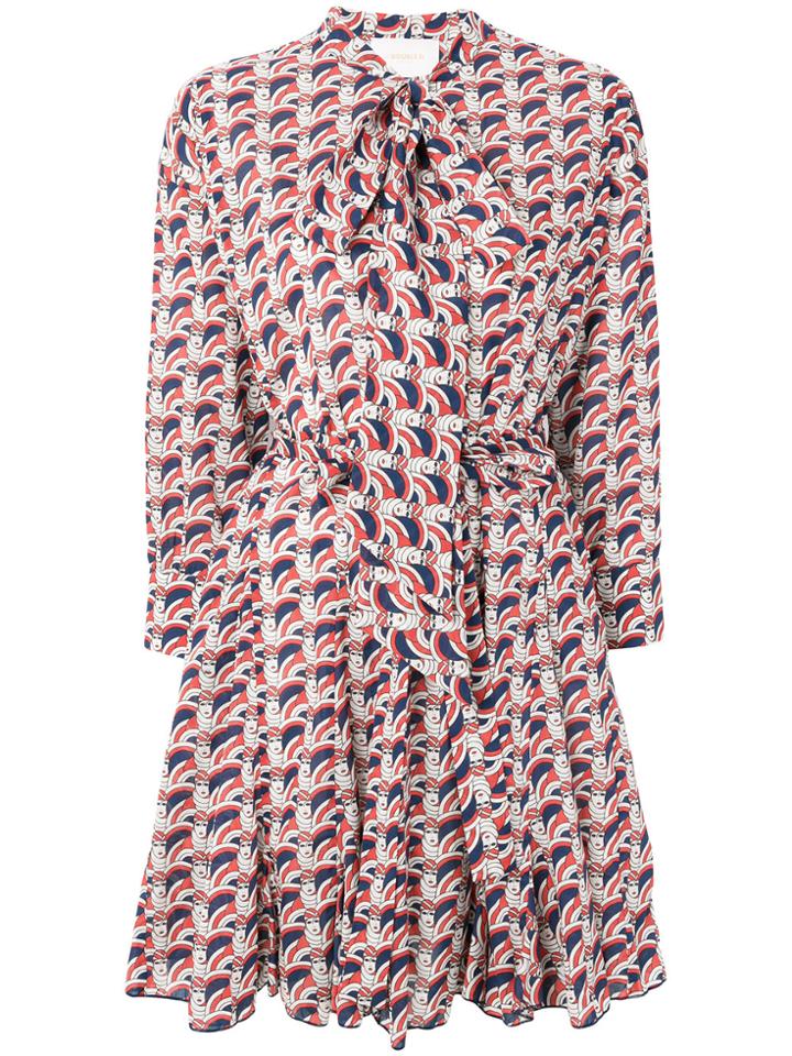 La Doublej Short Printed Shirt Dress - Red