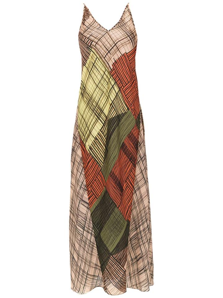Mara Mac Long Printed Dress - Brown