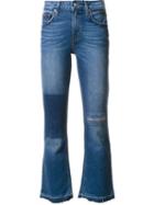 Derek Lam 10 Crosby Cropped Flare Jeans, Women's, Size: 30, Blue, Cotton