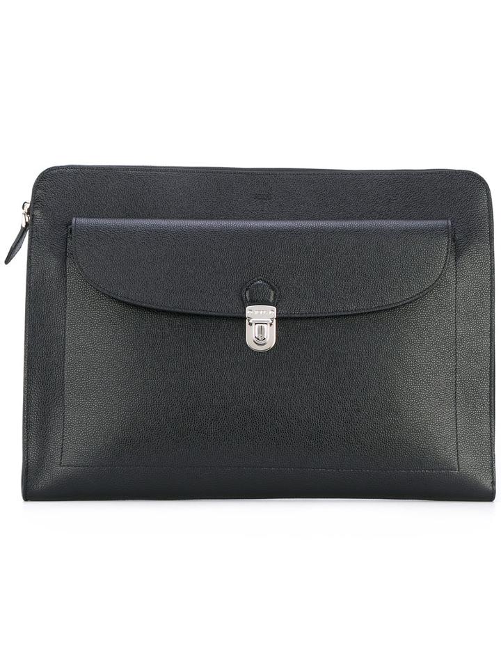 Tod's - Large Grainy Pouch - Men - Cotton/calf Leather - One Size, Black, Cotton/calf Leather