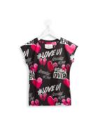 Philipp Plein Kids 'message' T-shirt, Girl's, Size: 8 Yrs, Black
