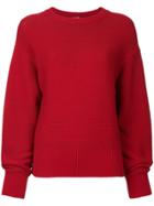 H Beauty & Youth Dropped Shoulder Knitted Jumper - Red