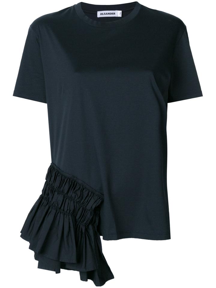 Jil Sander Ruffle Trim T-shirt - Blue