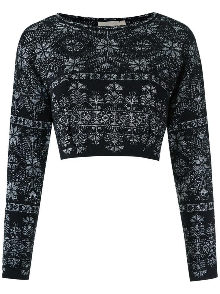 Knitted Cropped Top - Women - Acrylic/lurex/polyamide - M, Black, Acrylic/lurex/polyamide, Cecilia Prado