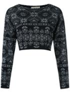 Knitted Cropped Top - Women - Acrylic/lurex/polyamide - M, Black, Acrylic/lurex/polyamide, Cecilia Prado