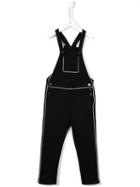 No21 Kids Piped Dungarees, Girl's, Size: 12 Yrs, Black