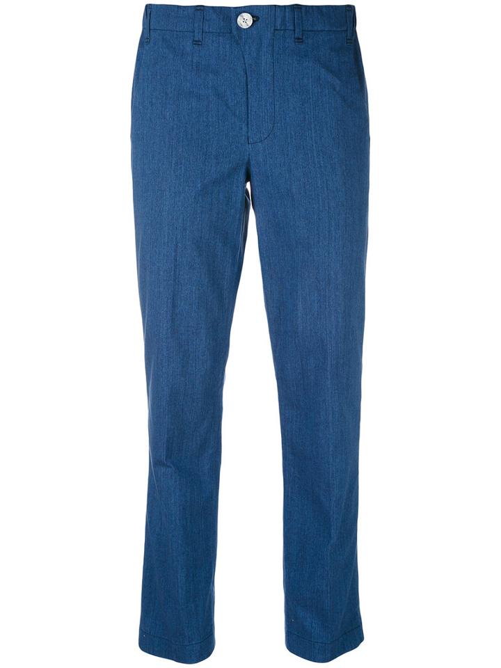 Julien David - Regular Elasticated Trousers - Women - Cotton - M, Blue, Cotton