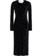 Miu Miu Crushed Velvet Dress - Black