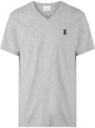 Burberry Monogram Motif Cotton V-neck T-shirt - Grey