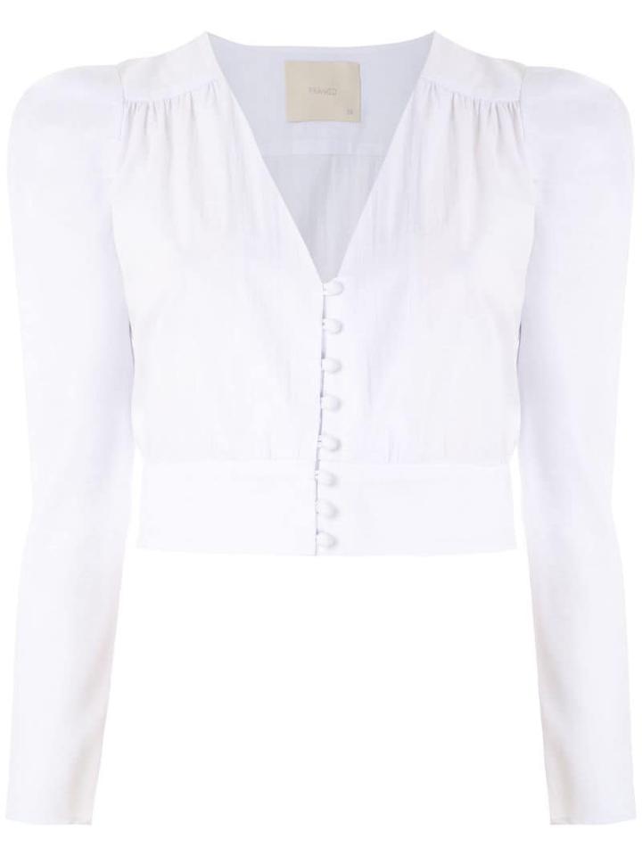 Framed Top Cropped Lotus Framed - White