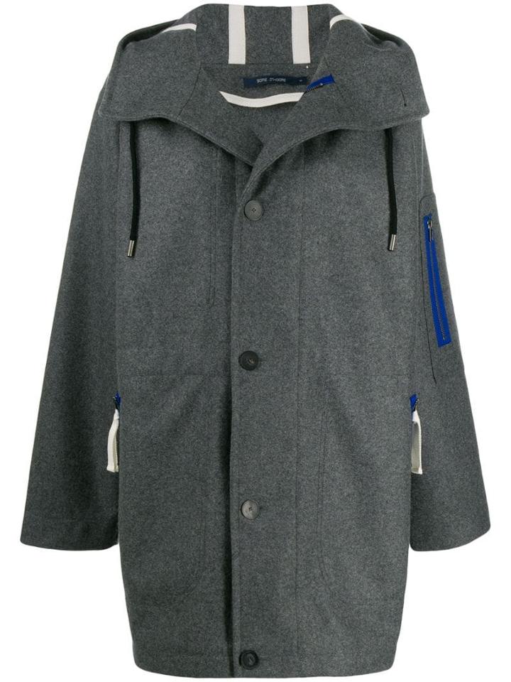 Sofie D'hoore Hooded Button Coat - Grey