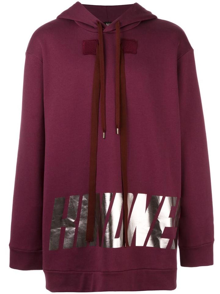 No21 Metallic Print Hoodie, Men's, Size: Medium, Pink/purple, Cotton