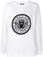 Balmain Logo Sweater - White