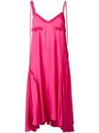 Cédric Charlier Ruffled Detail Open Back Dress, Women's, Size: 42, Pink/purple, Silk/acetate