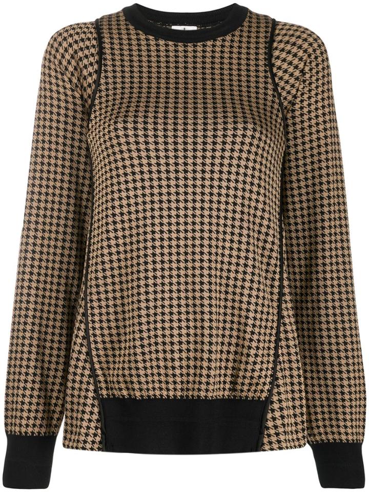 Comme Des Garçons Noir Kei Ninomiya Houndstooth-print Jumper - Black