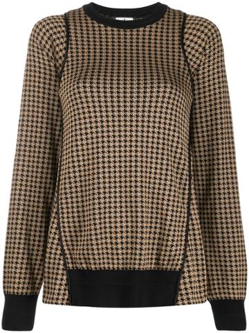 Comme Des Garçons Noir Kei Ninomiya Houndstooth-print Jumper - Black