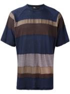 Kolor Striped T-shirt, Men's, Size: 5, Blue, Cotton/nylon/cupro