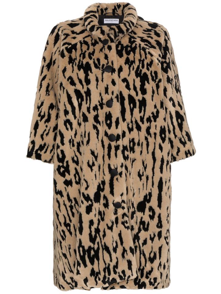 Balenciaga Leopard Opera Coat - Nude & Neutrals