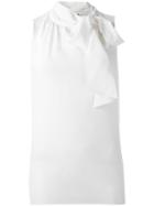 Boutique Moschino Bow Tie Tank Top, Women's, Size: 42, White, Silk/rayon
