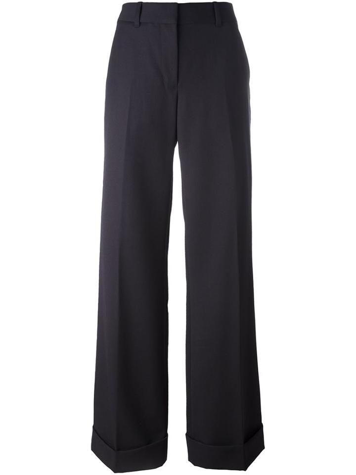 3.1 Phillip Lim Flared Trousers, Women's, Size: 2, Blue, Cotton/polyester/wool