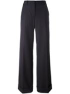 3.1 Phillip Lim Flared Trousers, Women's, Size: 2, Blue, Cotton/polyester/wool