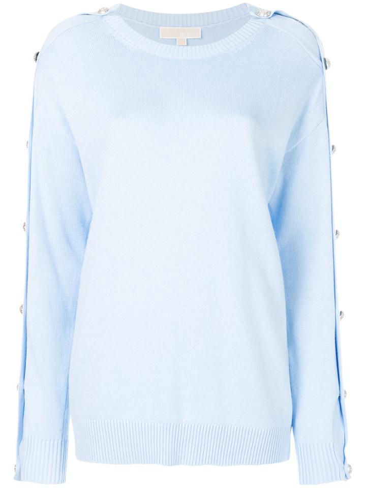 Michael Michael Kors Button-embellished Jumper - Blue