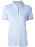 Tory Burch - Pearl-button Polo Shirt - Women - Cotton/spandex/elastane/modal - L, Blue, Cotton/spandex/elastane/modal