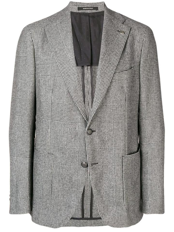 Tagliatore Checked Single-breasted Blazer - Black