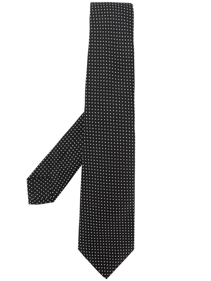 Kiton Circle-print Tie - Black
