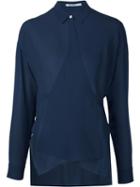 T By Alexander Wang Wrap Style Shirt, Women's, Size: 8, Blue, Silk