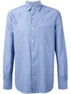 Aspesi Chest Pocket Shirt, Men's, Size: Xxl, Blue, Cotton