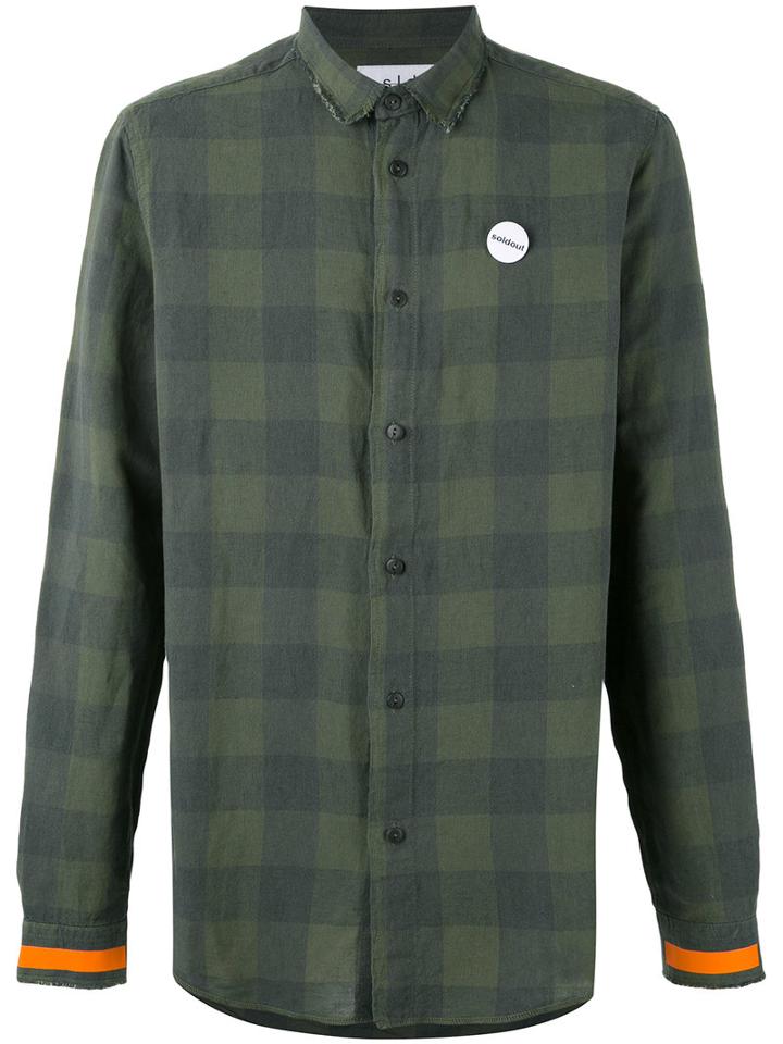 Sold Out Frvr - Sid Checked Shirt - Men - Cotton/linen/flax - M, Green, Cotton/linen/flax