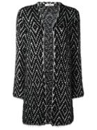 Lanvin - Knitted Longline Cardigan - Women - Cotton/polyamide - Xs, Black, Cotton/polyamide