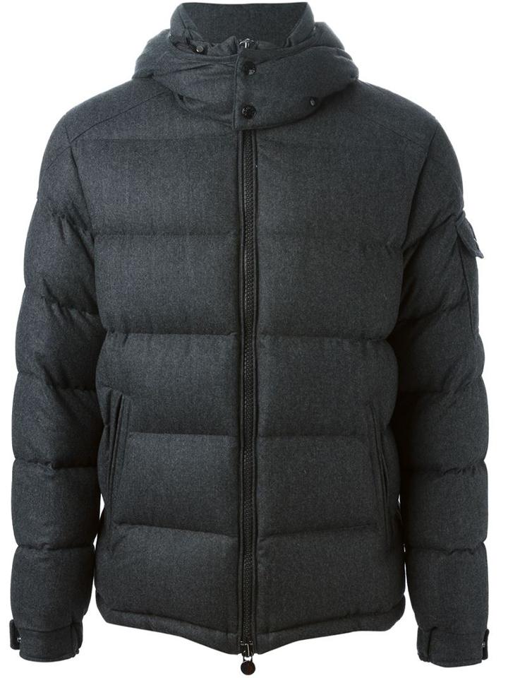 Moncler 'montegenevre' Padded Jacket, Men's, Size: 4, Grey, Feather Down/polyamide/wool