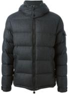 Moncler 'montegenevre' Padded Jacket, Men's, Size: 4, Grey, Feather Down/polyamide/wool