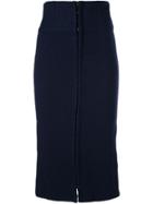 Jonathan Simkhai Ribbed Split Pencil Skirt - Blue
