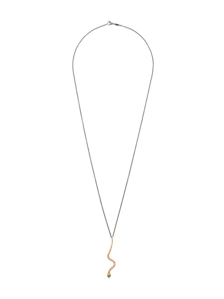 Ileana Makri Big Snake Pendant Necklace - Metallic