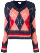 Ballantyne Diamond Knit Sweater - Blue