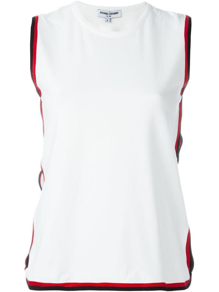 Opening Ceremony Lateral Detailing Tank Top, Women's, Size: Xs, White, Cotton/spandex/elastane