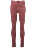 J Brand Skim Fit Trousers - Pink & Purple