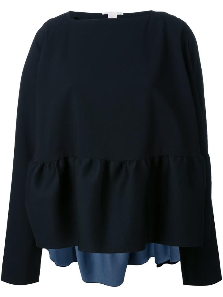 Antonio Berardi Ruffled Hem Top, Women's, Size: 48, Black, Spandex/elastane/rayon