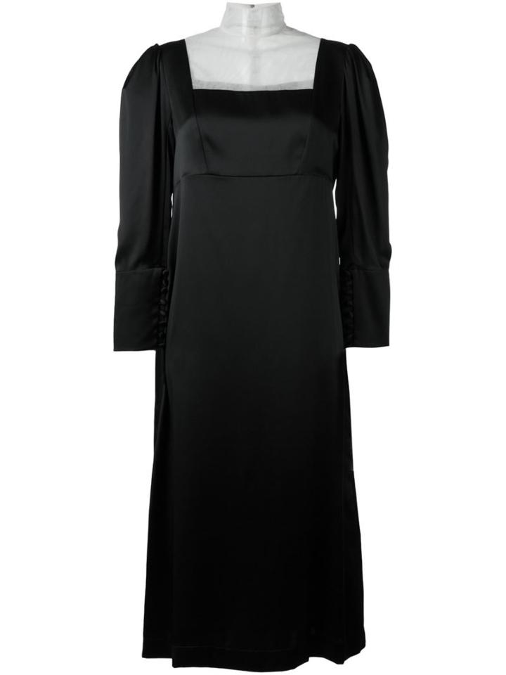 Simone Rocha Sheer Panel Dress, Women's, Size: 10, Black, Silk/polyamide