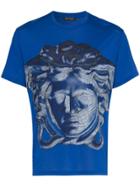 Versace Medusa Graphic Print T-shirt - Blue
